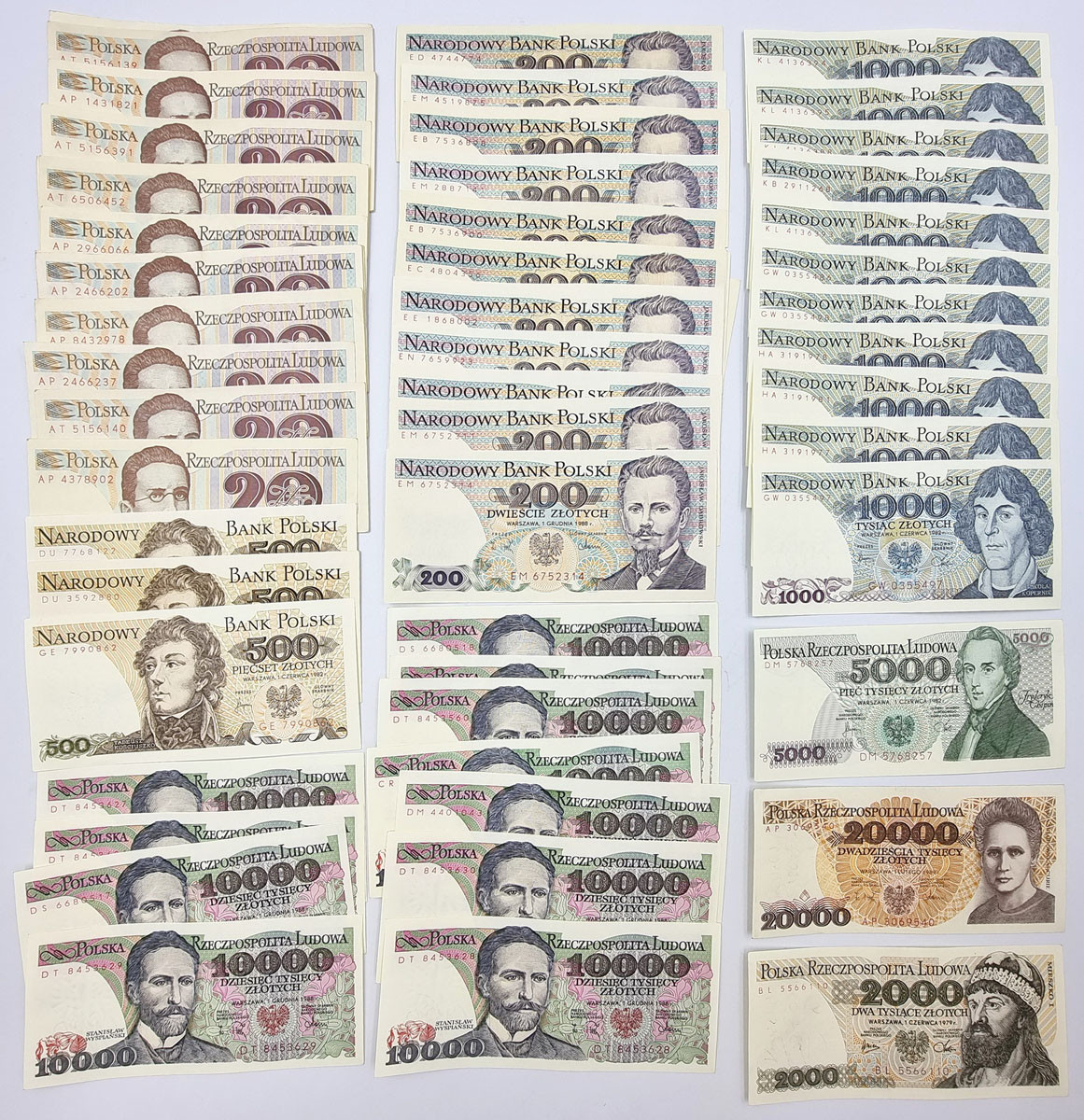2- 20.000 złotych 1979 - 1989, zestaw 62 sztuki